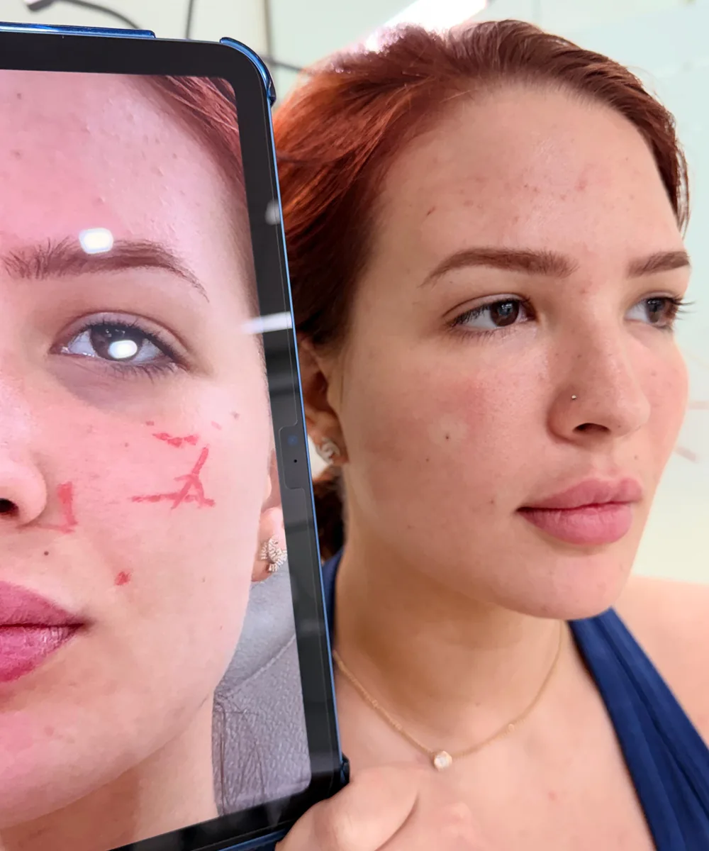 Comparación de resultado de armonización facial