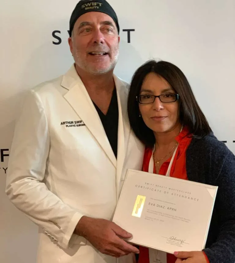 Eva Díaz durante su formación con el Dr. Arthur Swift